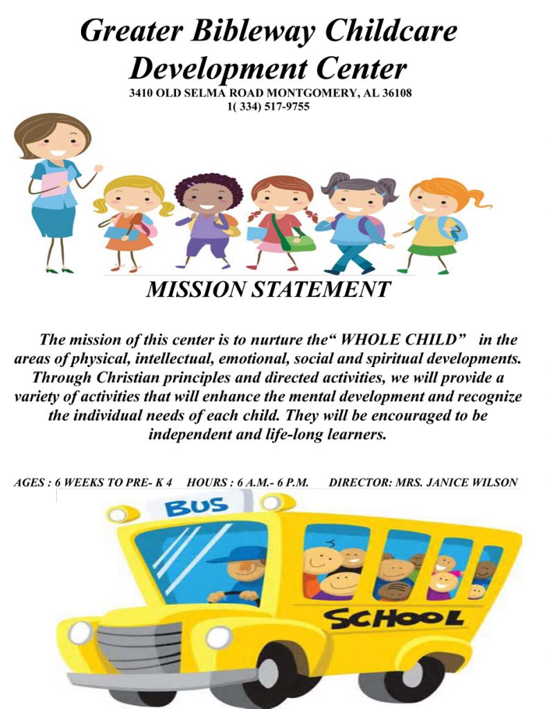 Daycare Center Information Greater Bible Way Temple, Montgomery, Alabama